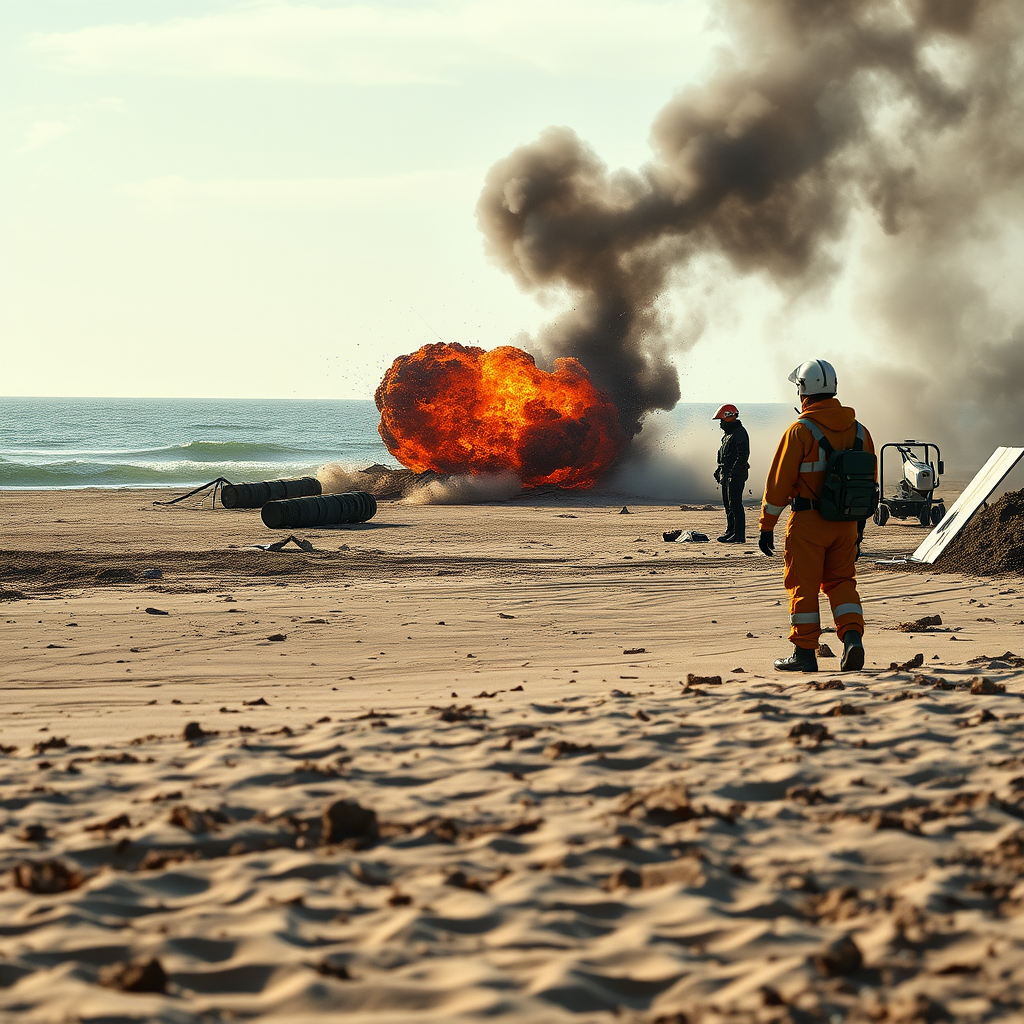 Explosion on beach after multiple items found